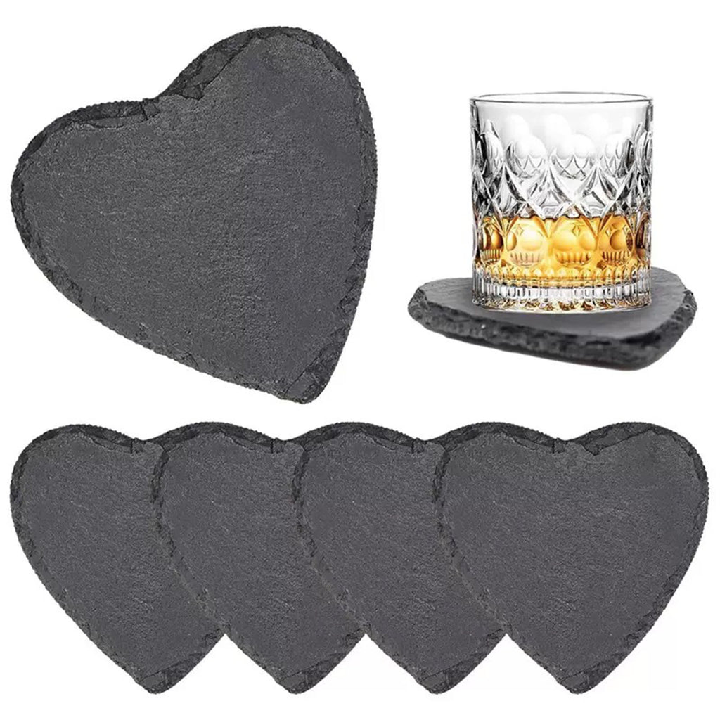 3.94" Heart - Shaped Slate Coaster