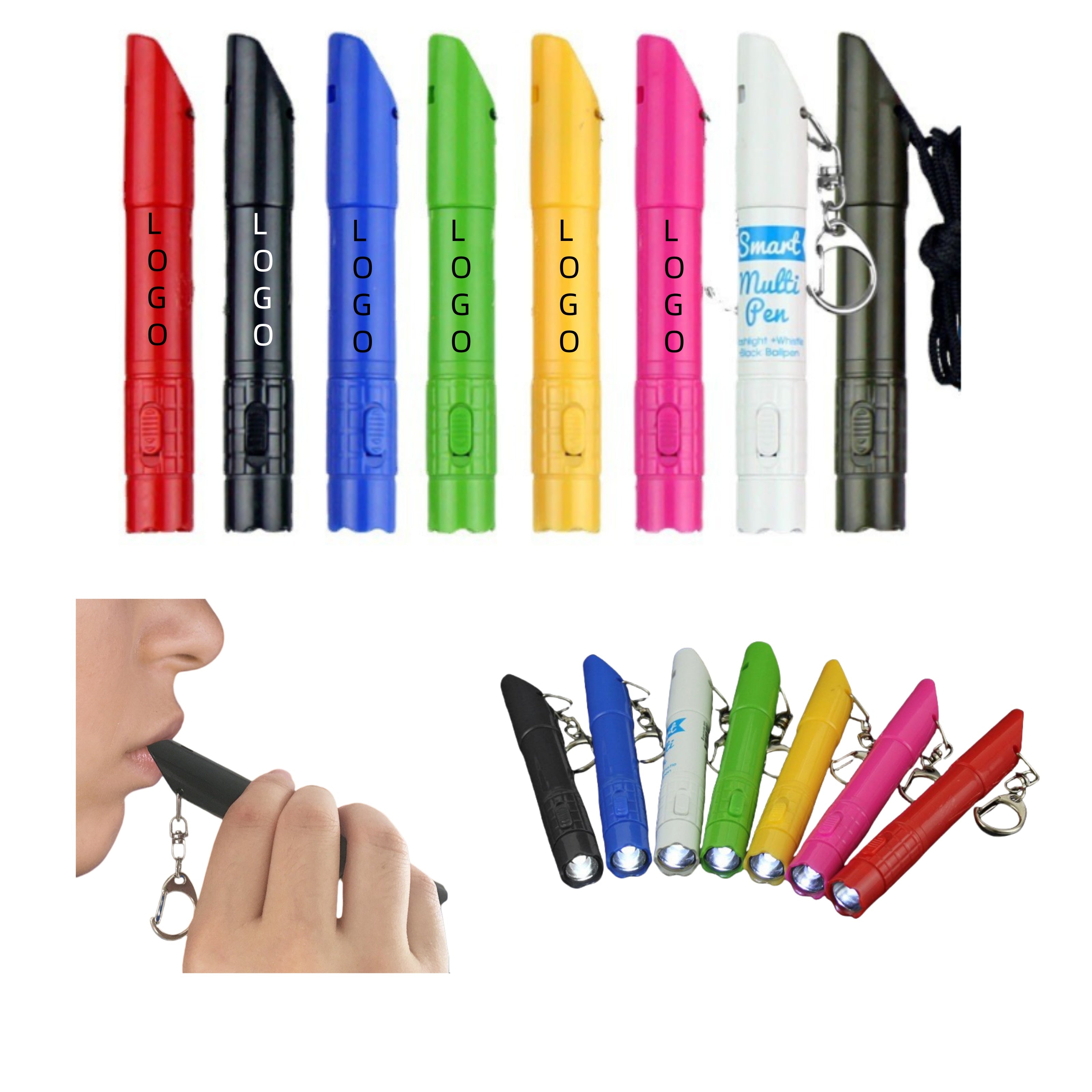 Led Whistle Pen With Lanyard
