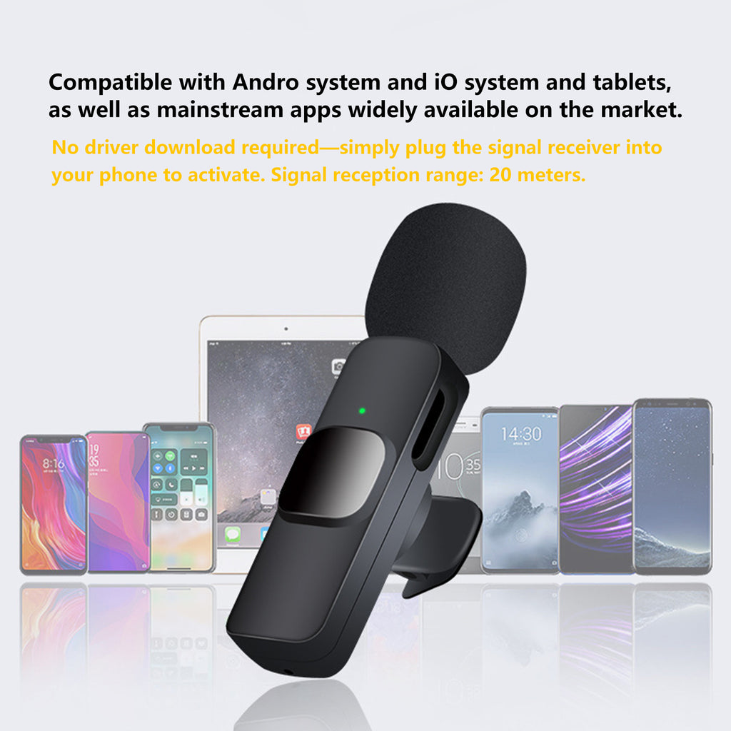 Wireless Lavalier Lapel Microphone For Video Recording Vlog