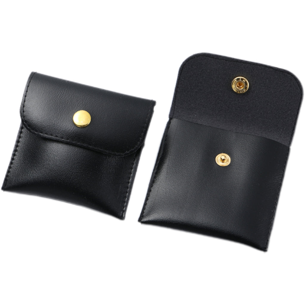 PU Leather Snap Button Jewelry Storage Pouch