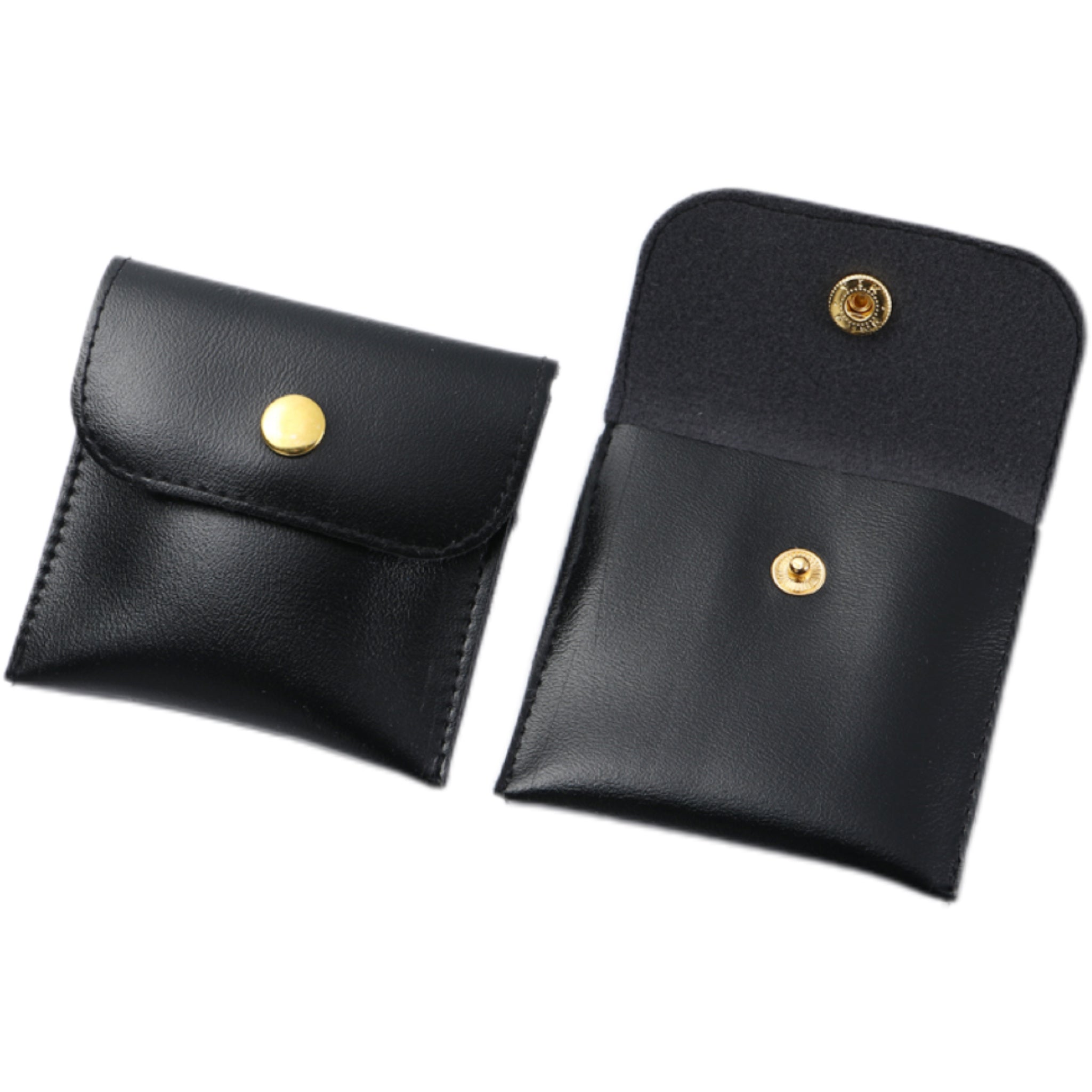 PU Leather Snap Button Jewelry Storage Pouch