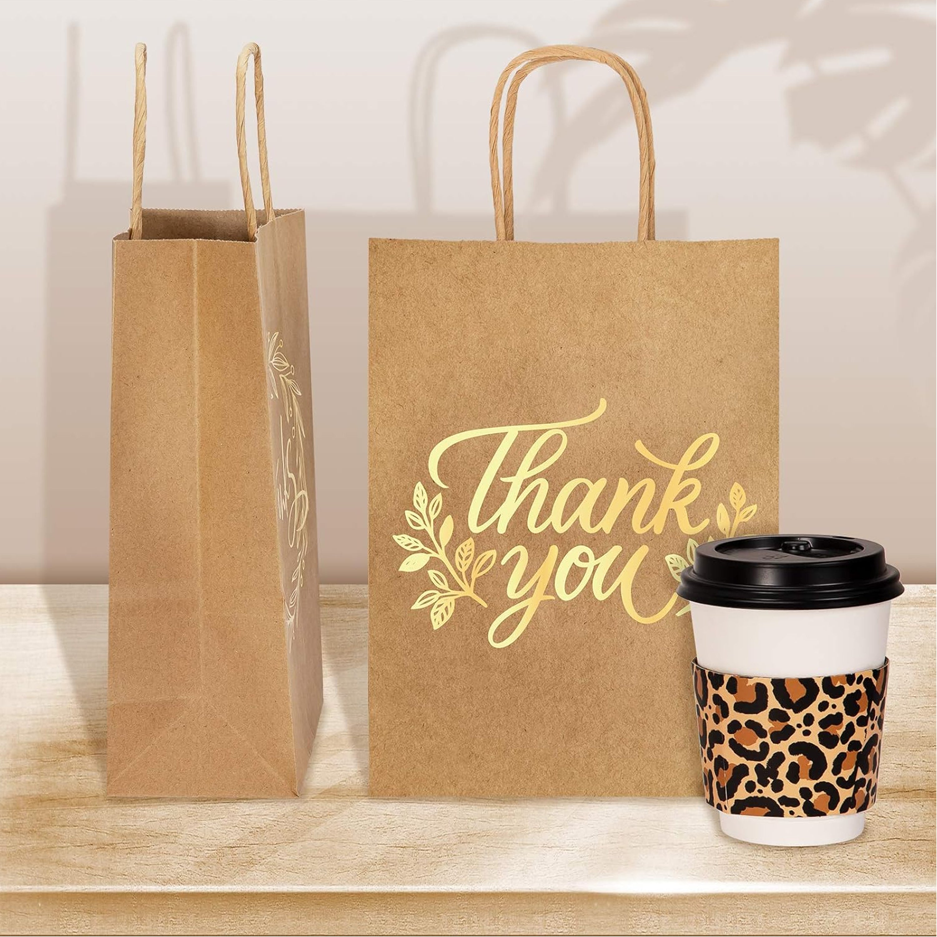 Thank You Party Bags Gold Foil