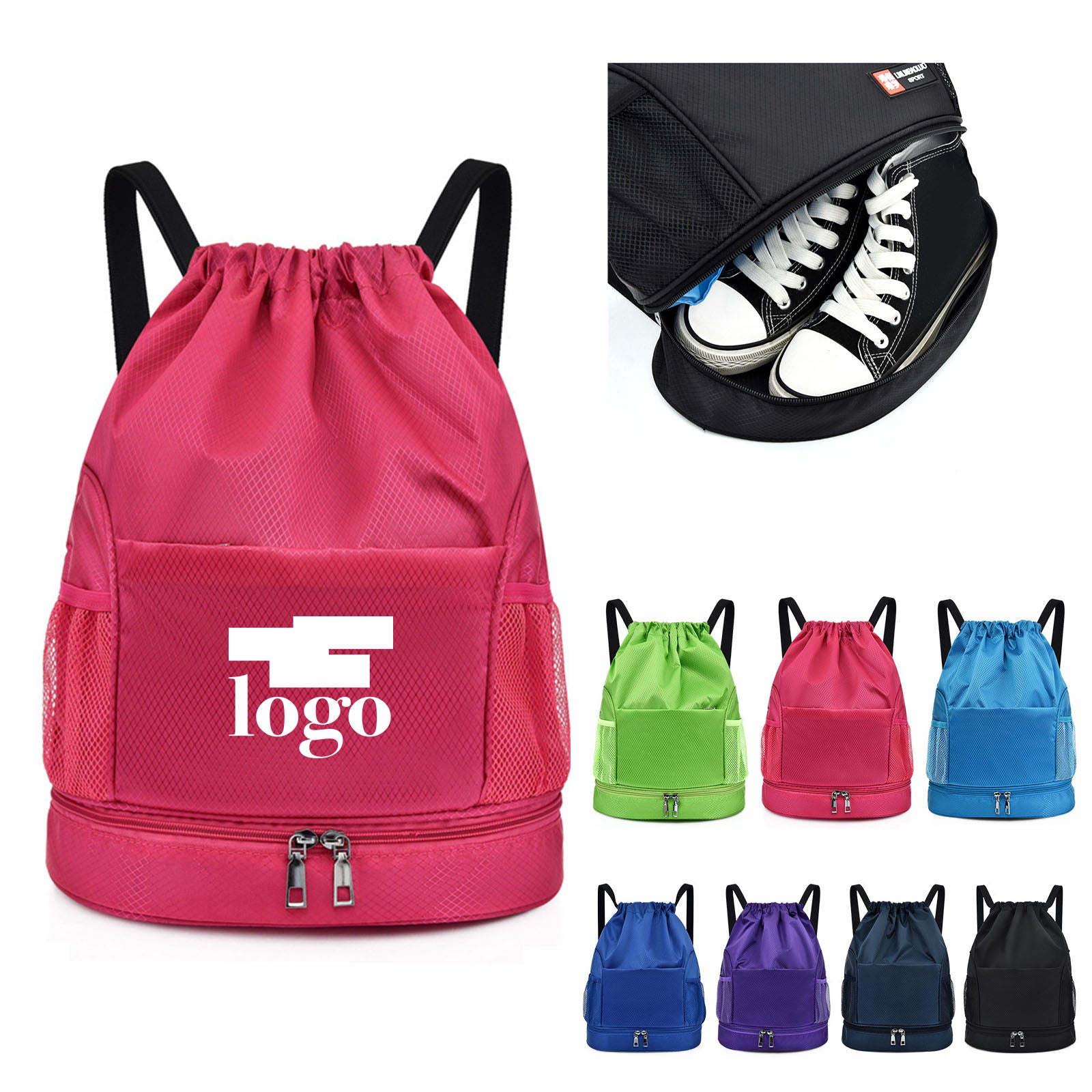 Drawstring Water Resistant Backpack Bag