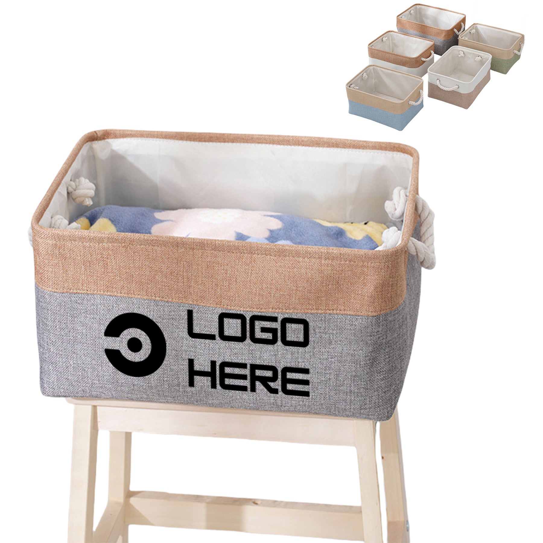 Linen Fabric Storage Basket