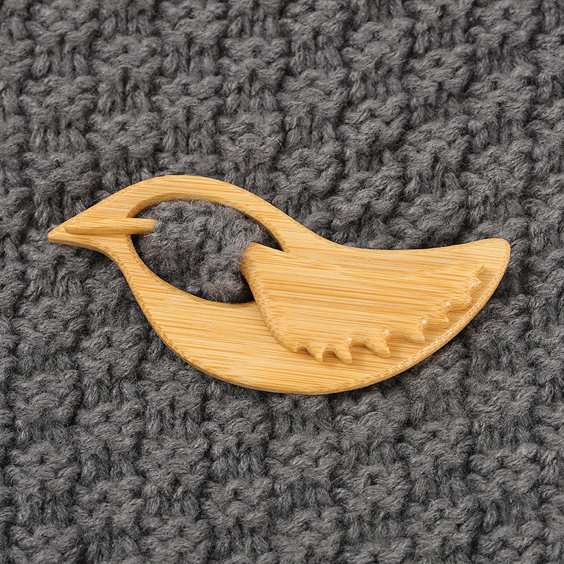 Wooden Animal - Pattern Brooch Pin Gift