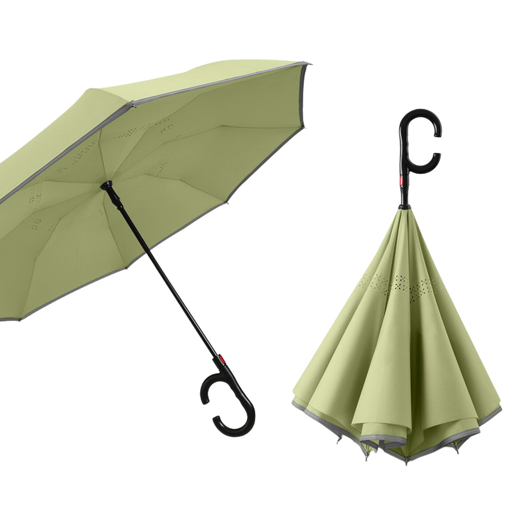 German-Style C-Handle Auto Reverse Double-Layer Umbrella