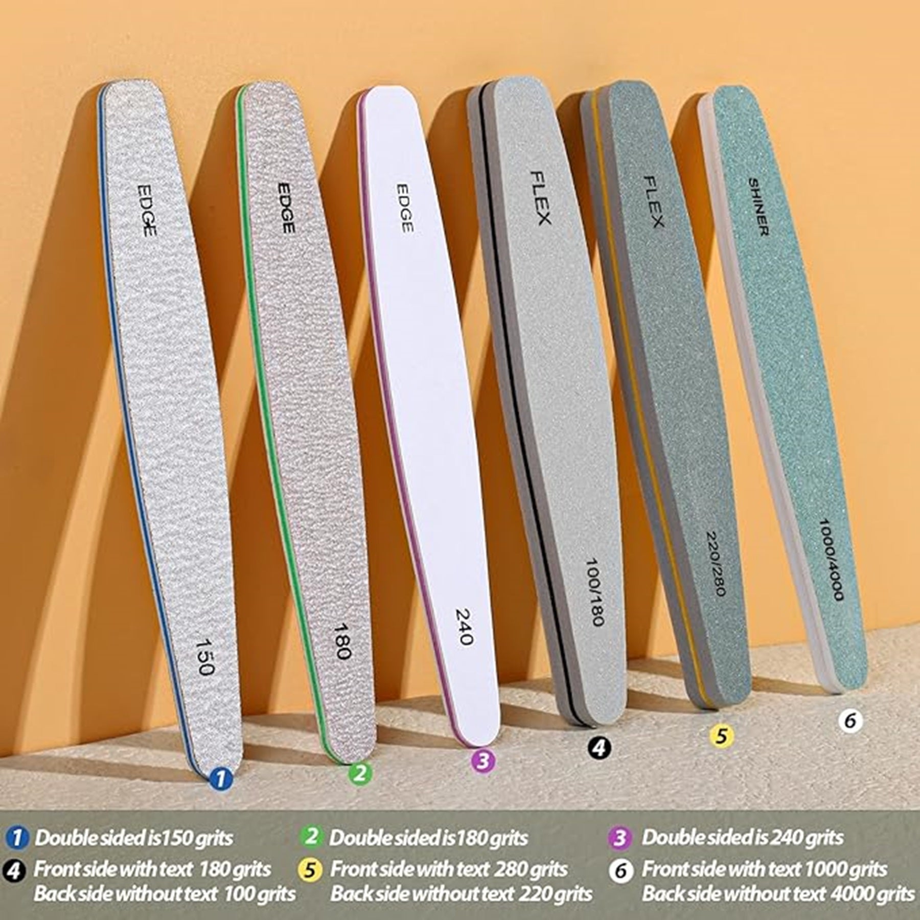 Double Sides Sponge Nail File And Buffers Of 6 pcs
