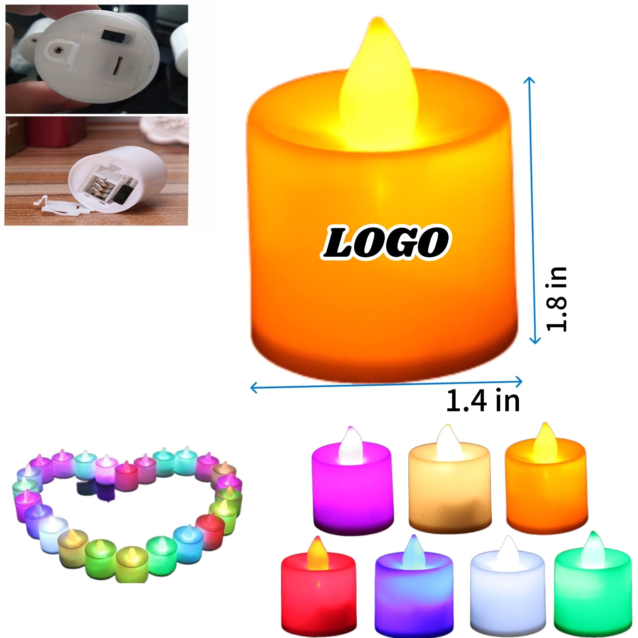Colorful Electronic Candle Light With Screw