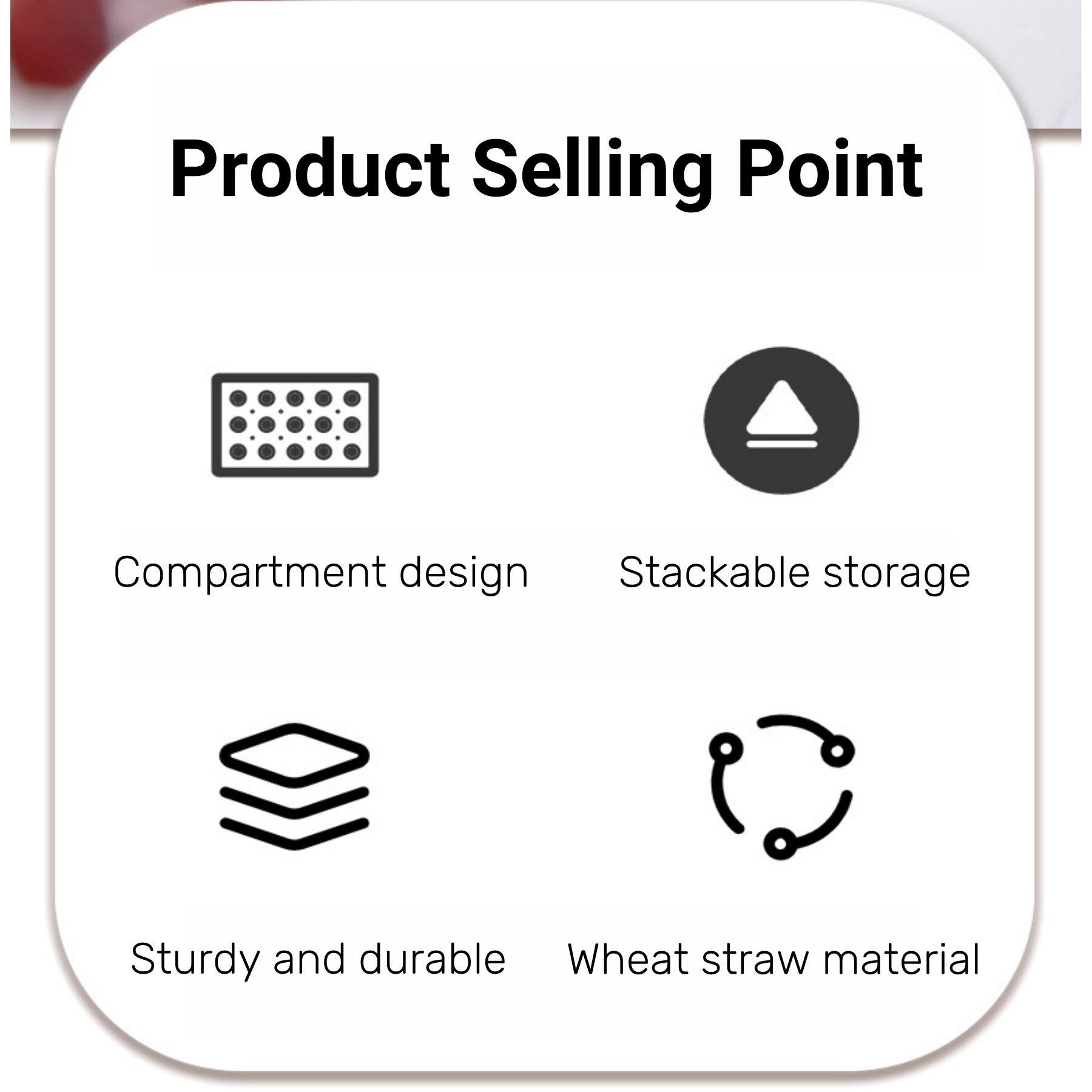 Transparent Four - Compartment Wheat Straw Food Container