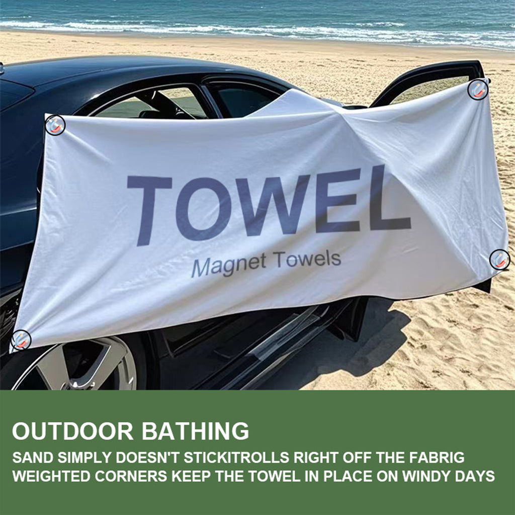 Double-Sided Fleece Sand-Proof Quick-Dry Beach Towel With Magnets