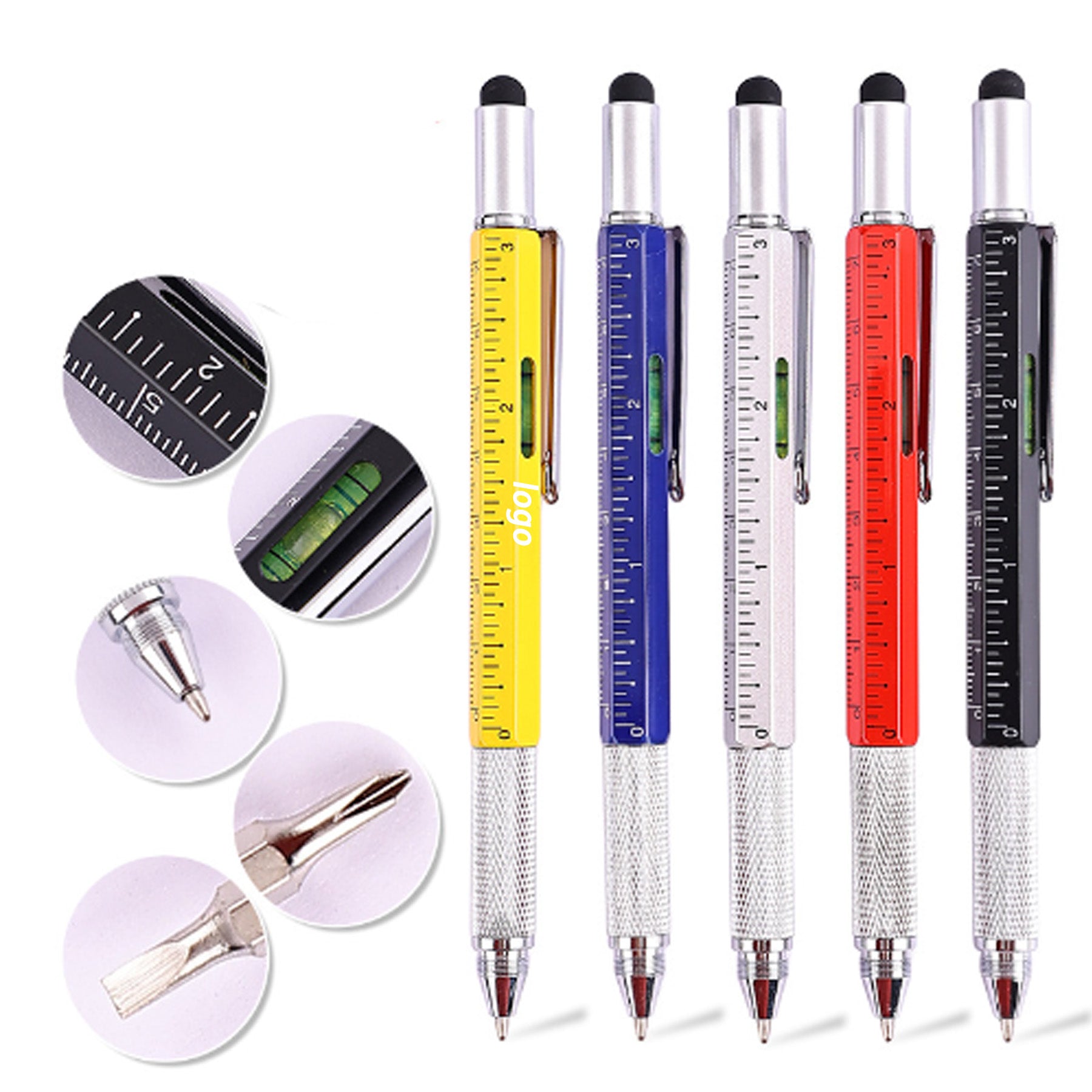 Multi-Tool Pen Levelling Scale Touch Screen Pen