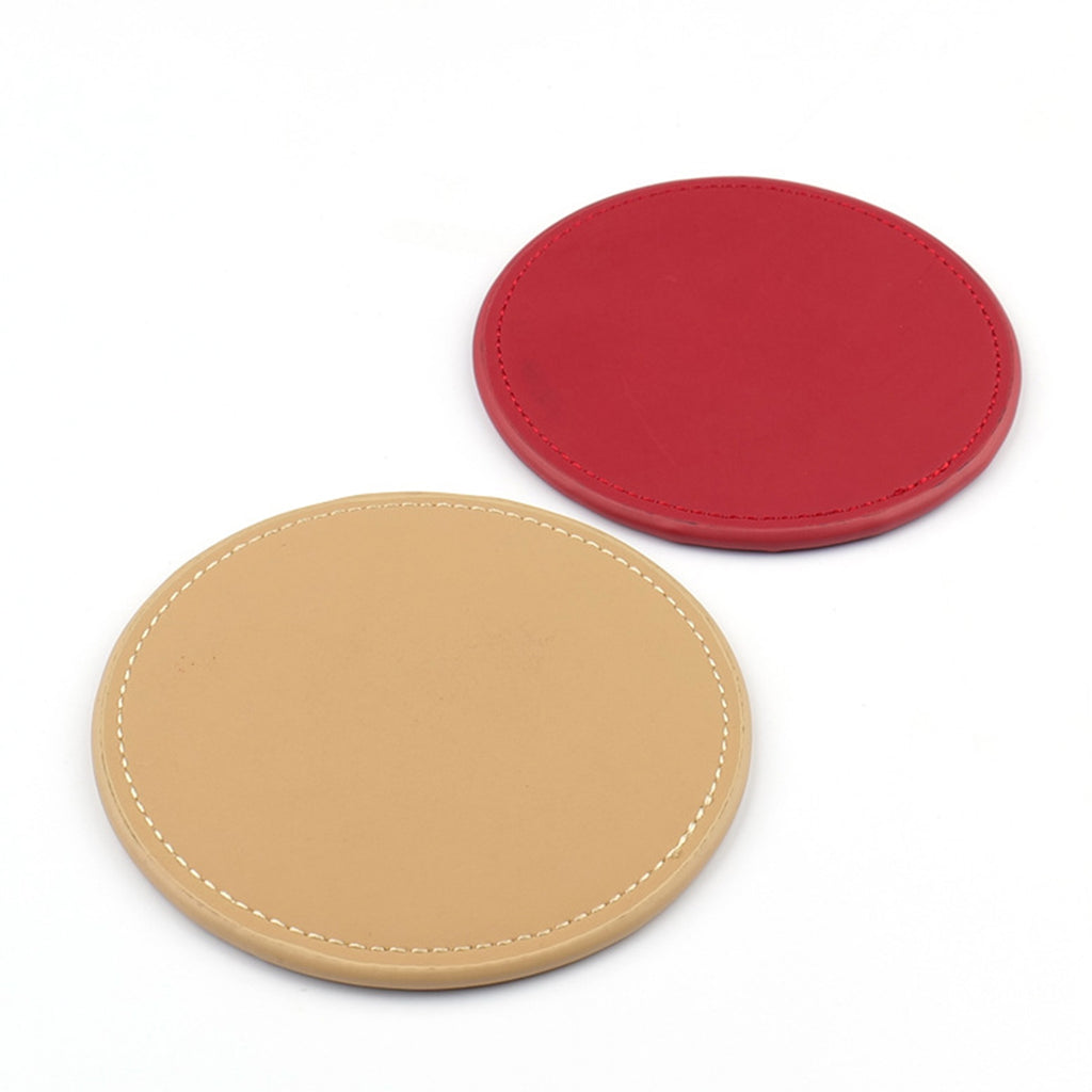 Leather Thickened Insulated Circular Coasters