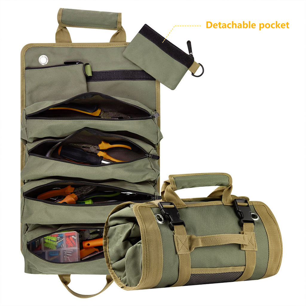 Roll Up Small Toolbag For Handyman Heavy Duty Tool Organizer