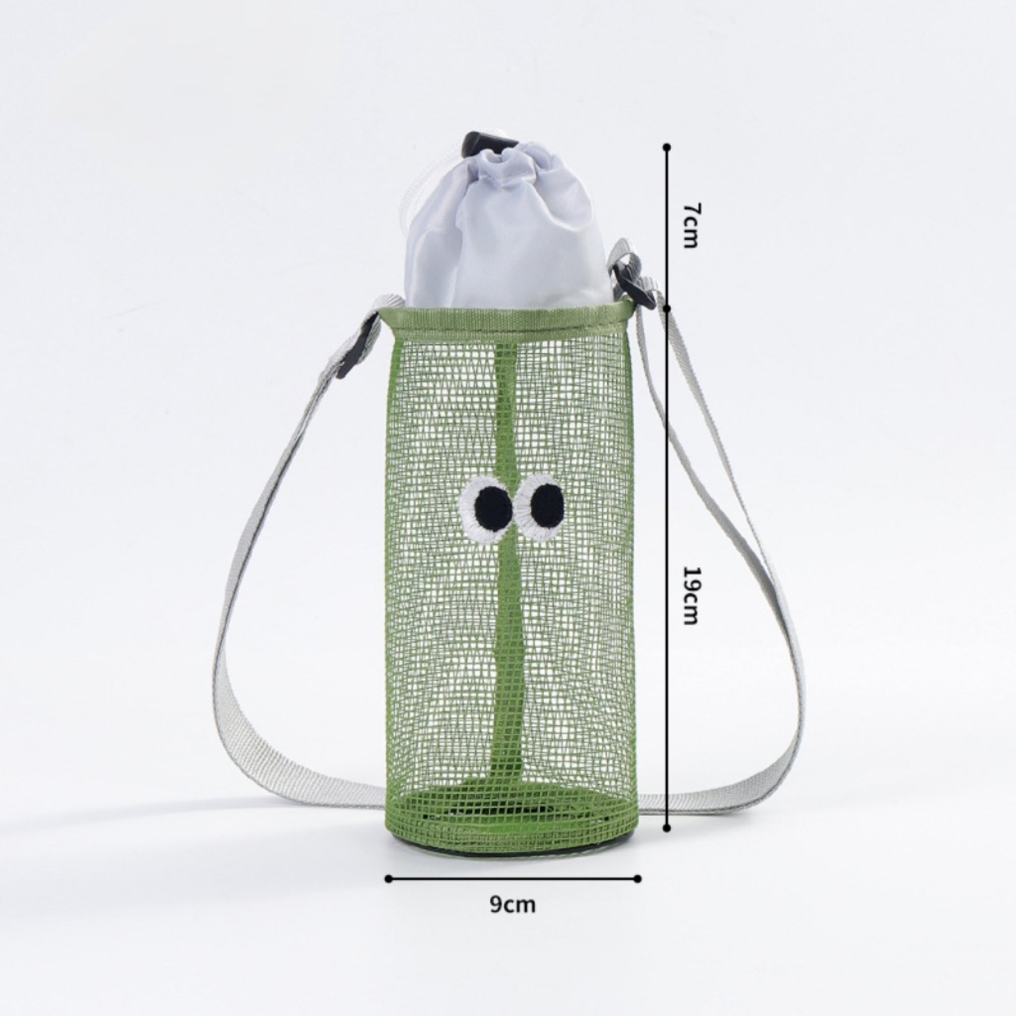 Drawstring Lock Bottle Carrier Adjustable Crossbody Mesh