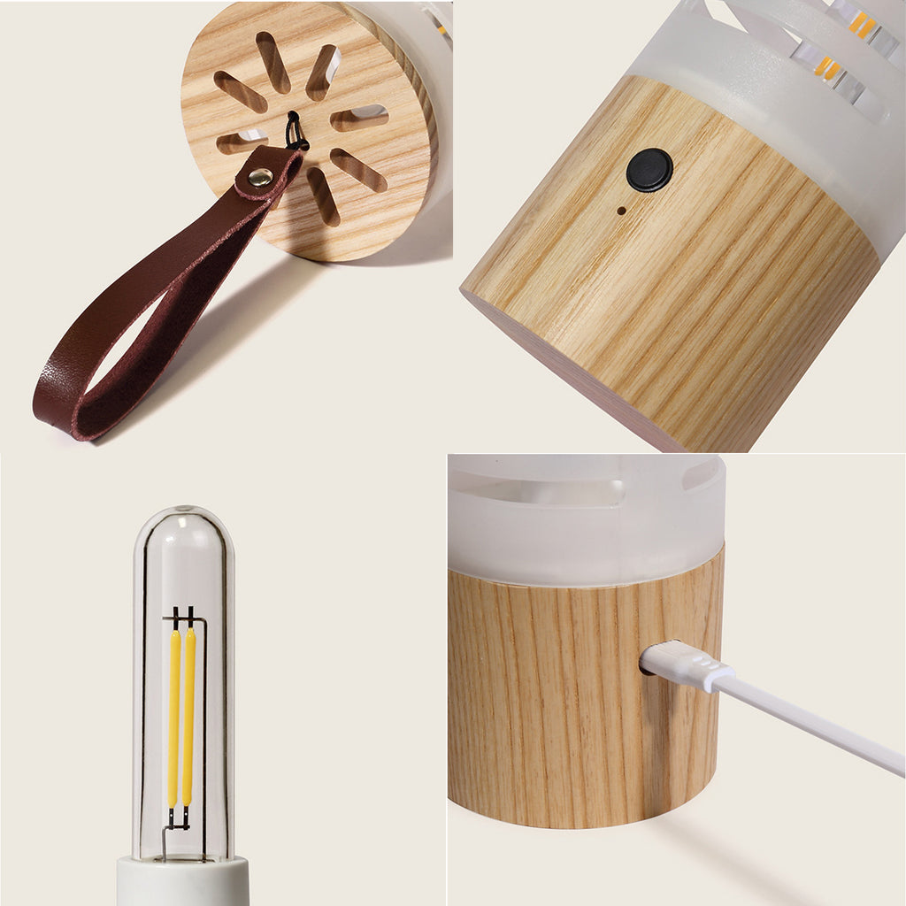 Solid Wood Outdoor Camping Lamp Lantern