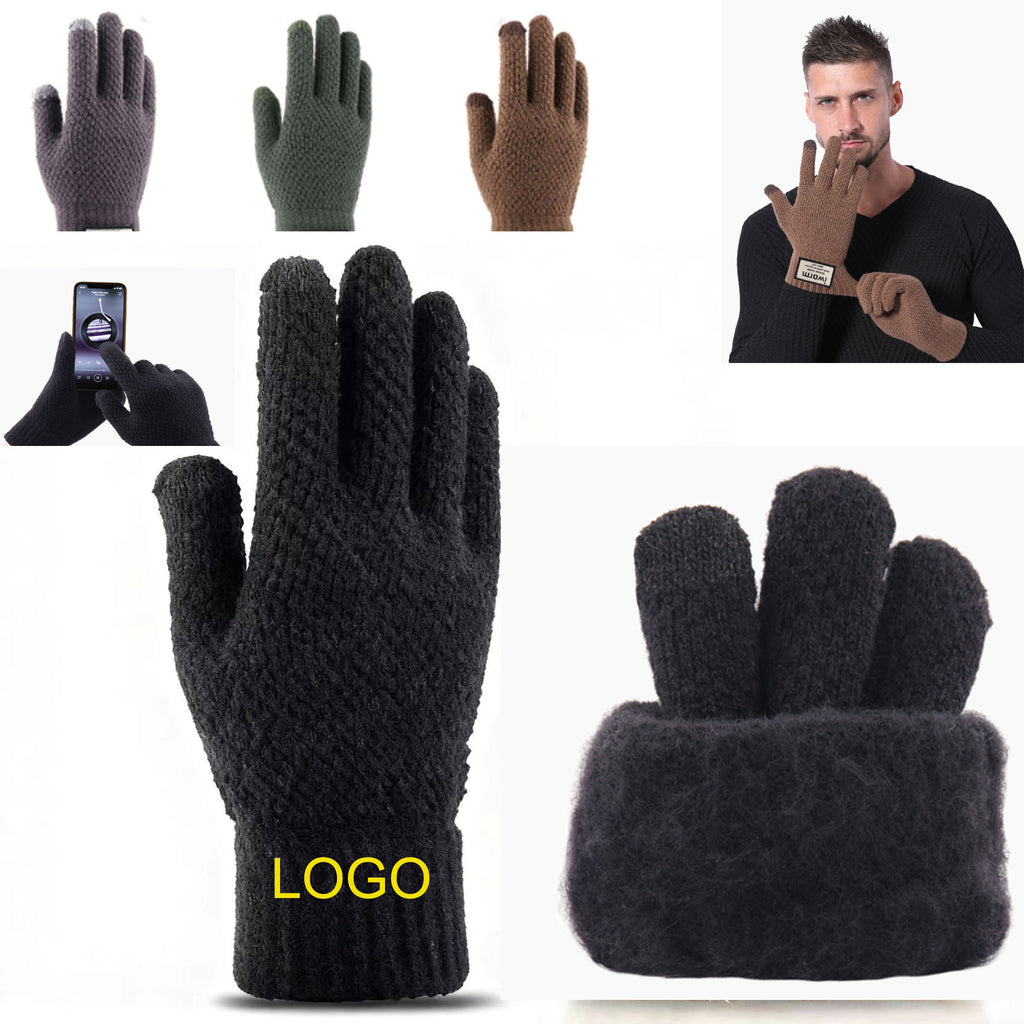Acrylic Fleece Lined Knit Touchscreen Gloves