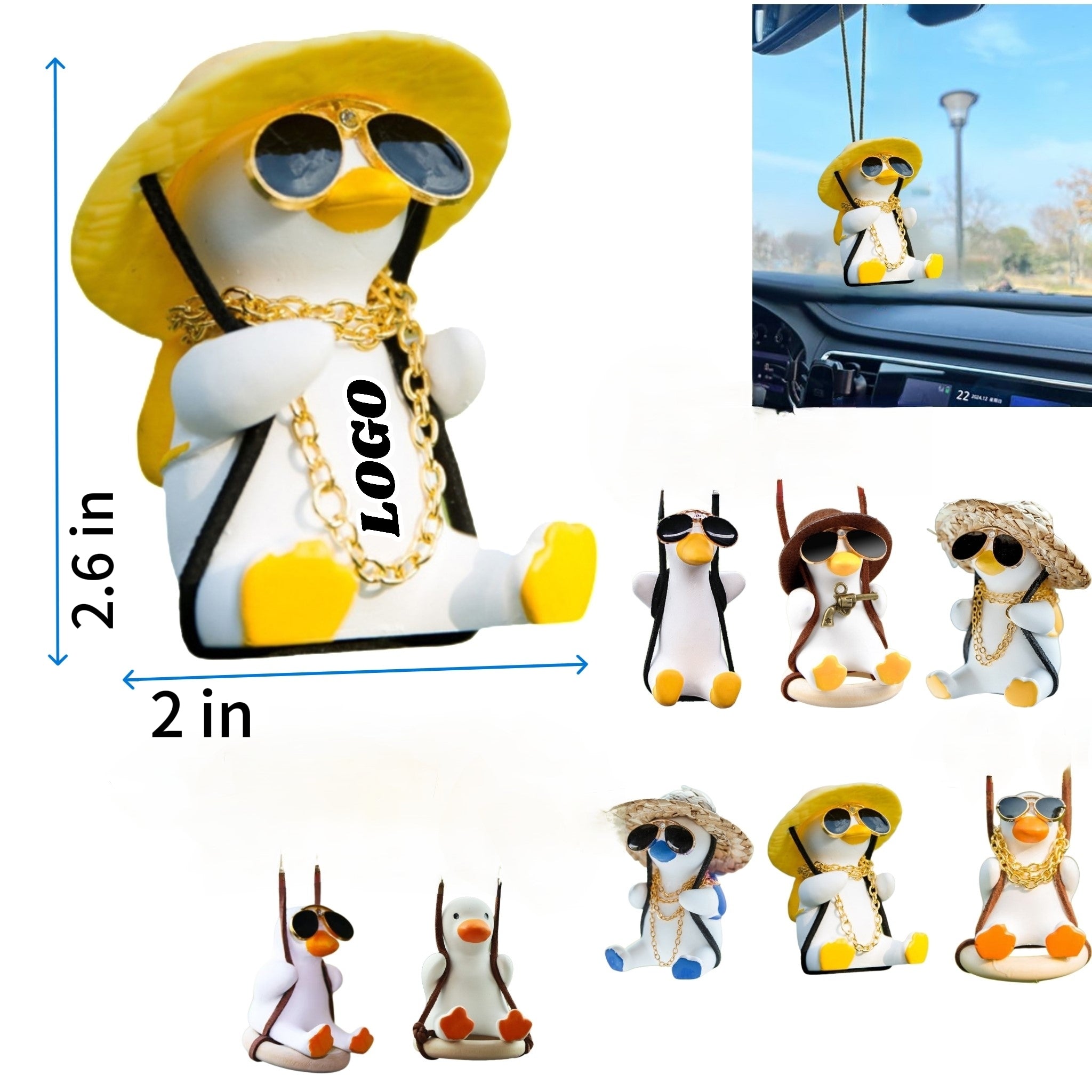Swinging Duck Car Hanging Ornament