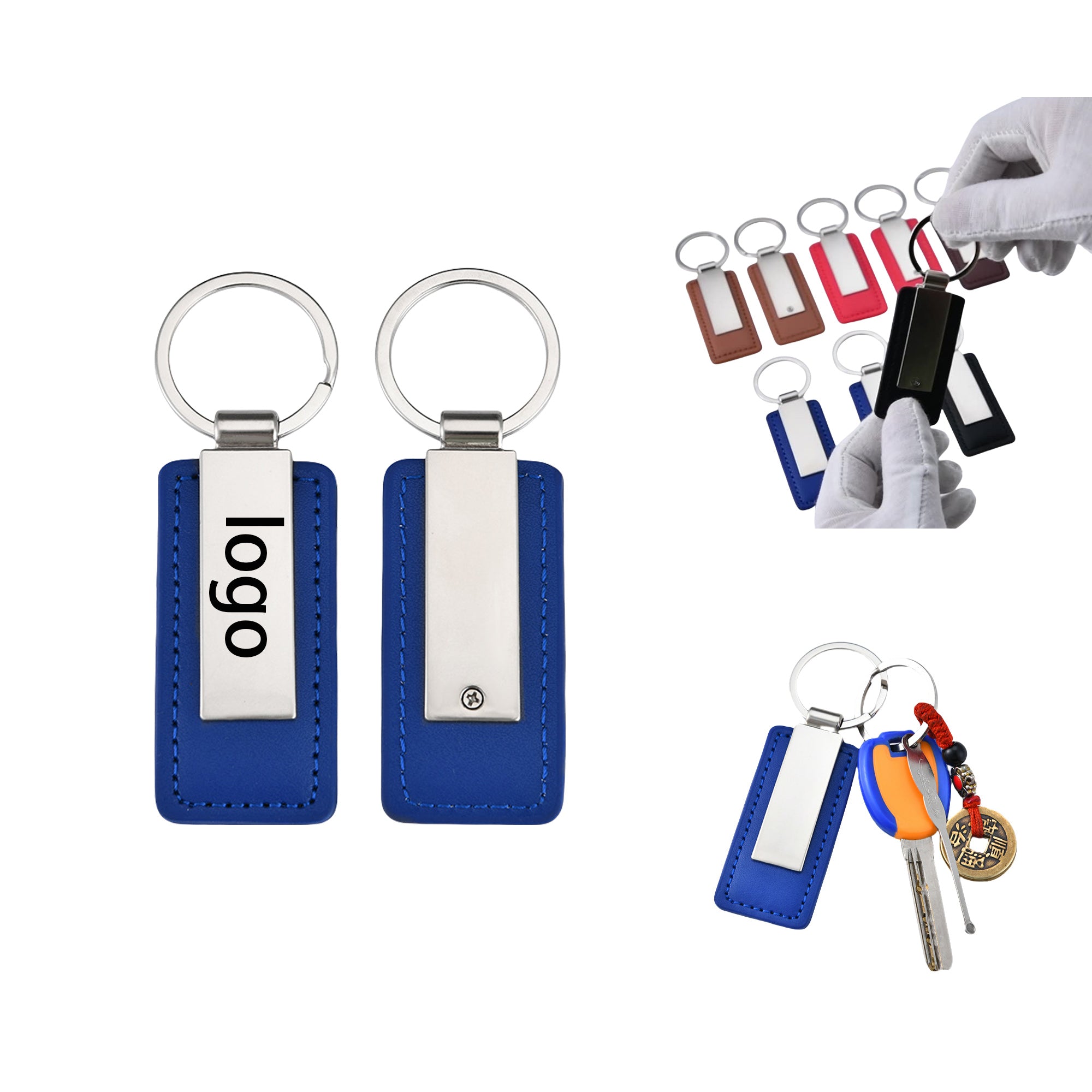 Leather Metal Keychain