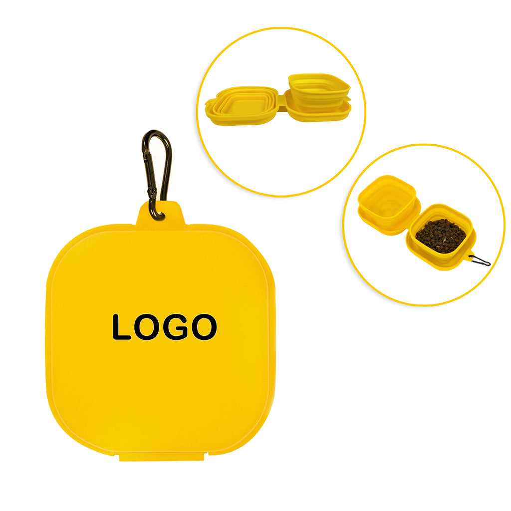 Pet Travel Collapsible Double-Bowl Feeder For Cats And Dogs