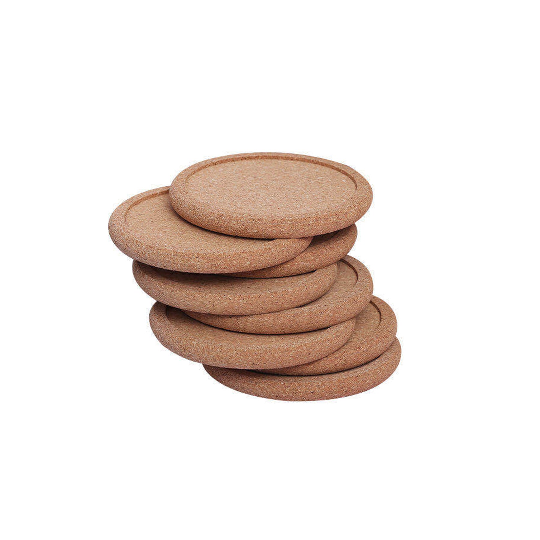 Simple Concave Convex Cork Circular Coaster