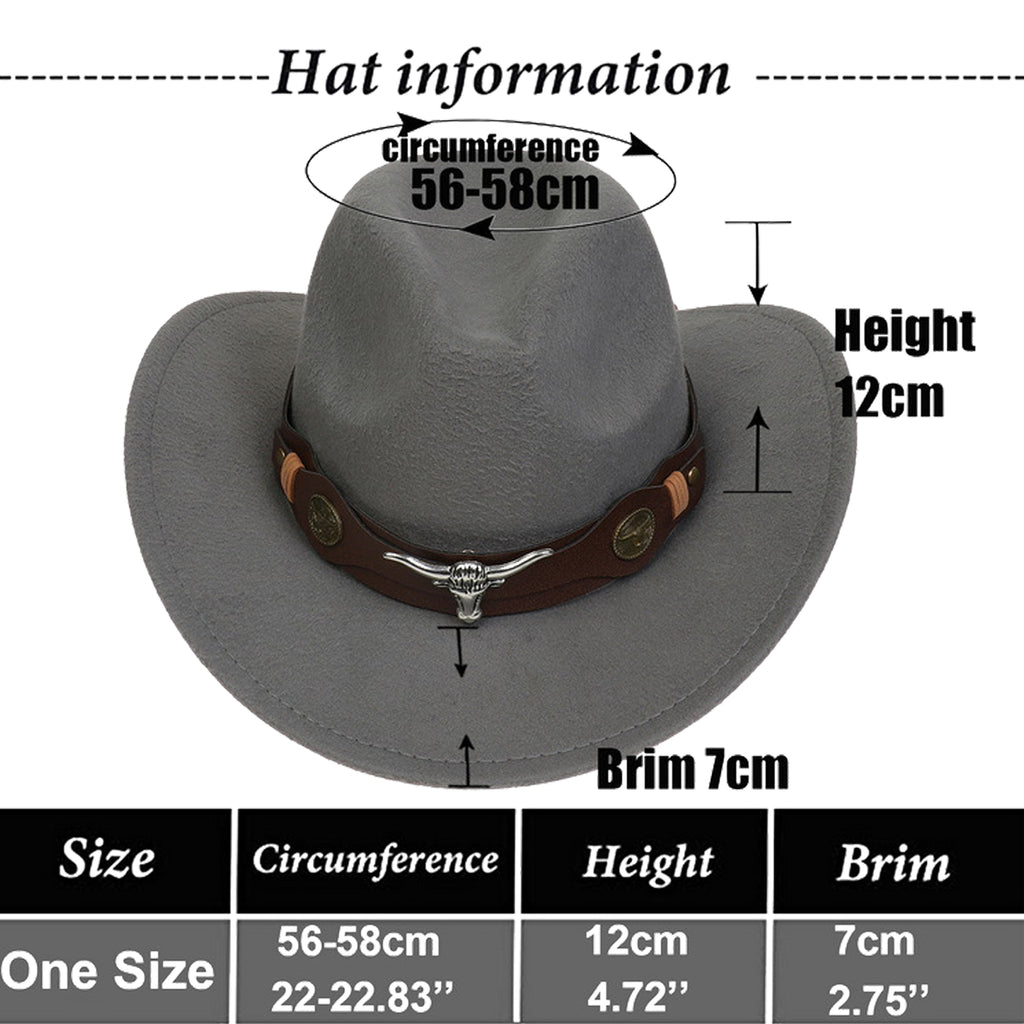 Western Classic Cow Head Chain Curved Jazz Hat