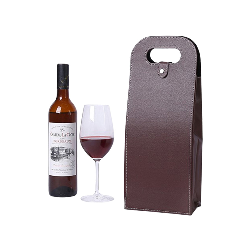 Reusable Double Bottle Leather Wine Tote Bag