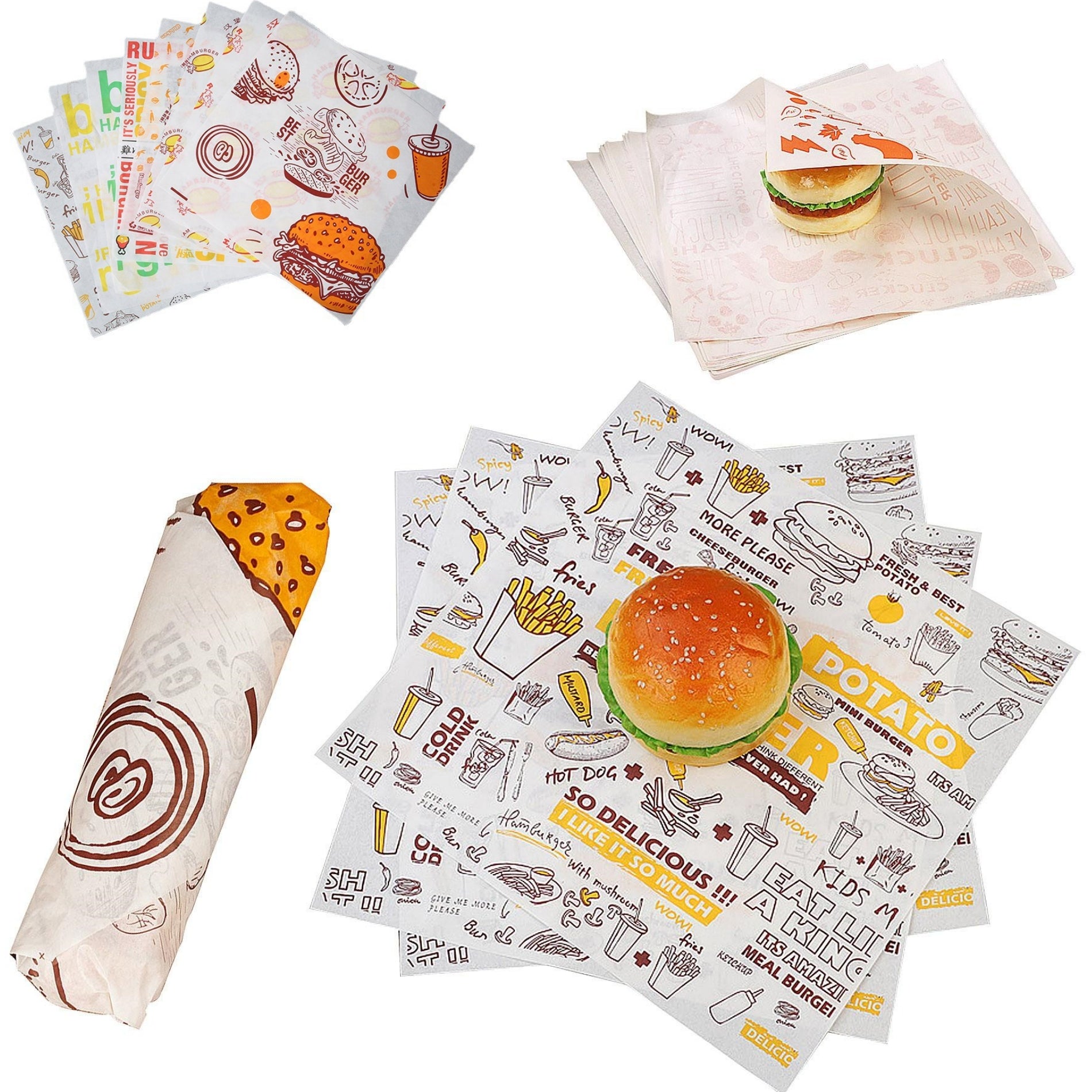 Custom Printed Food Grade Oil Proof Packaging Paper