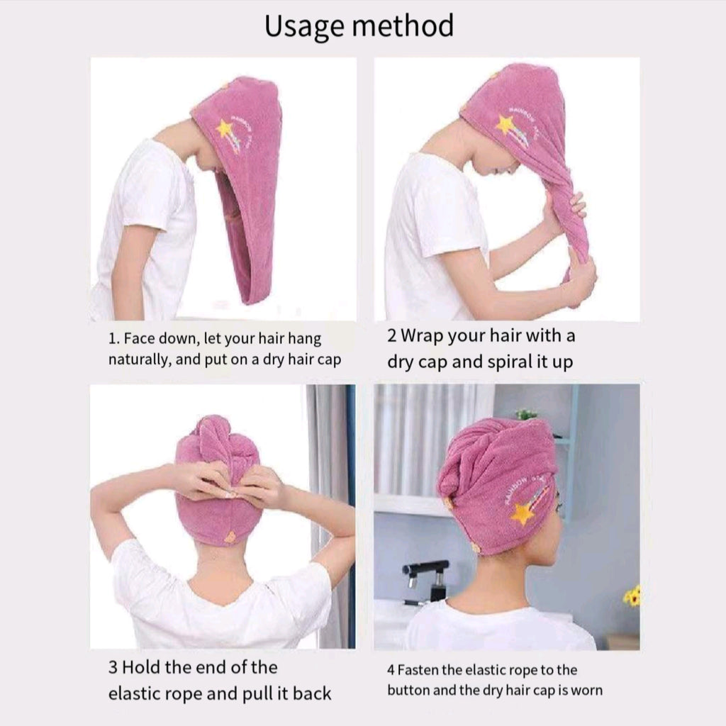 Thickened Coral Fleece Hair Drying Cap