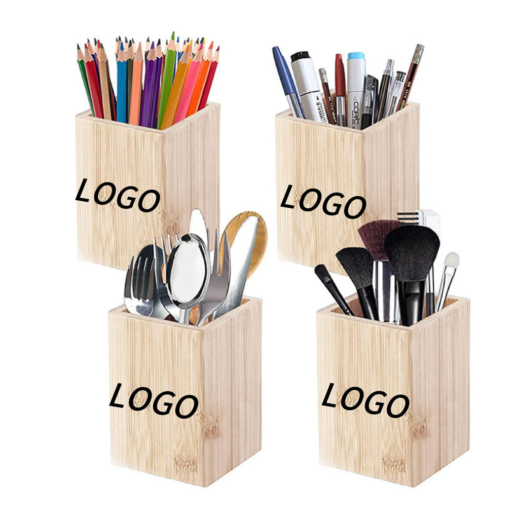 Square Wooden Pen Holder