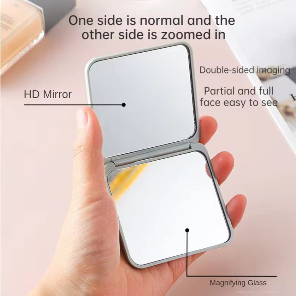 Double Side Mini Square Folding Mirror