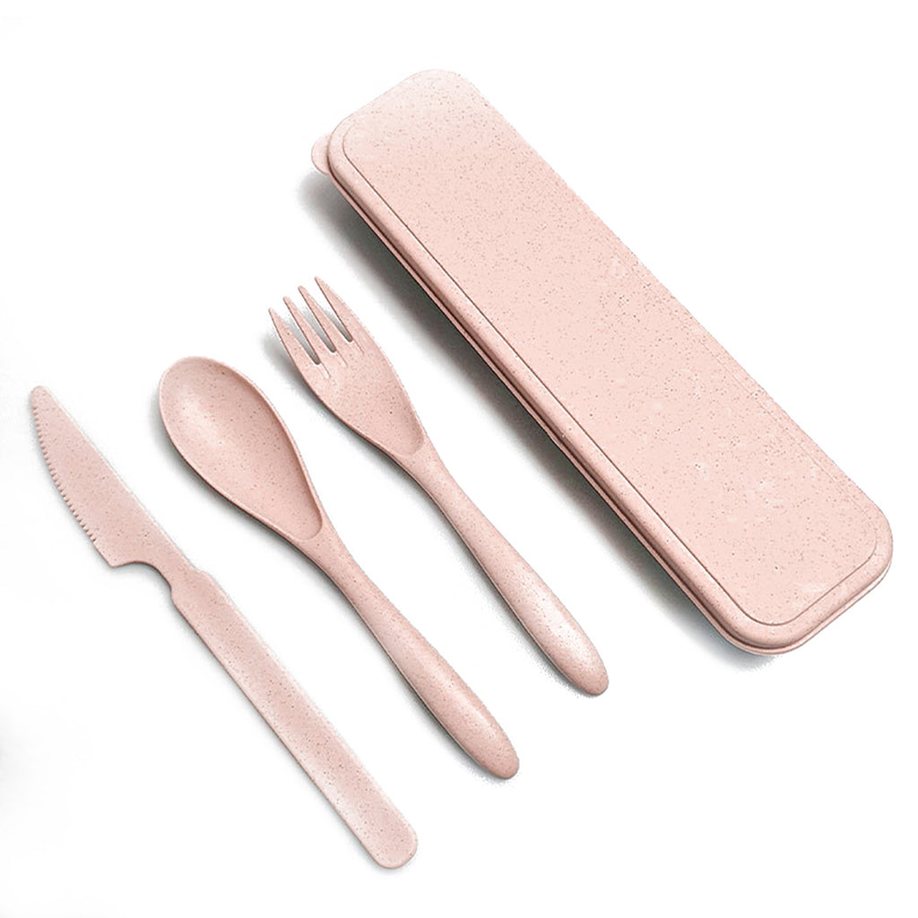 Wheat Straw Portable Cutlery Set Of 4