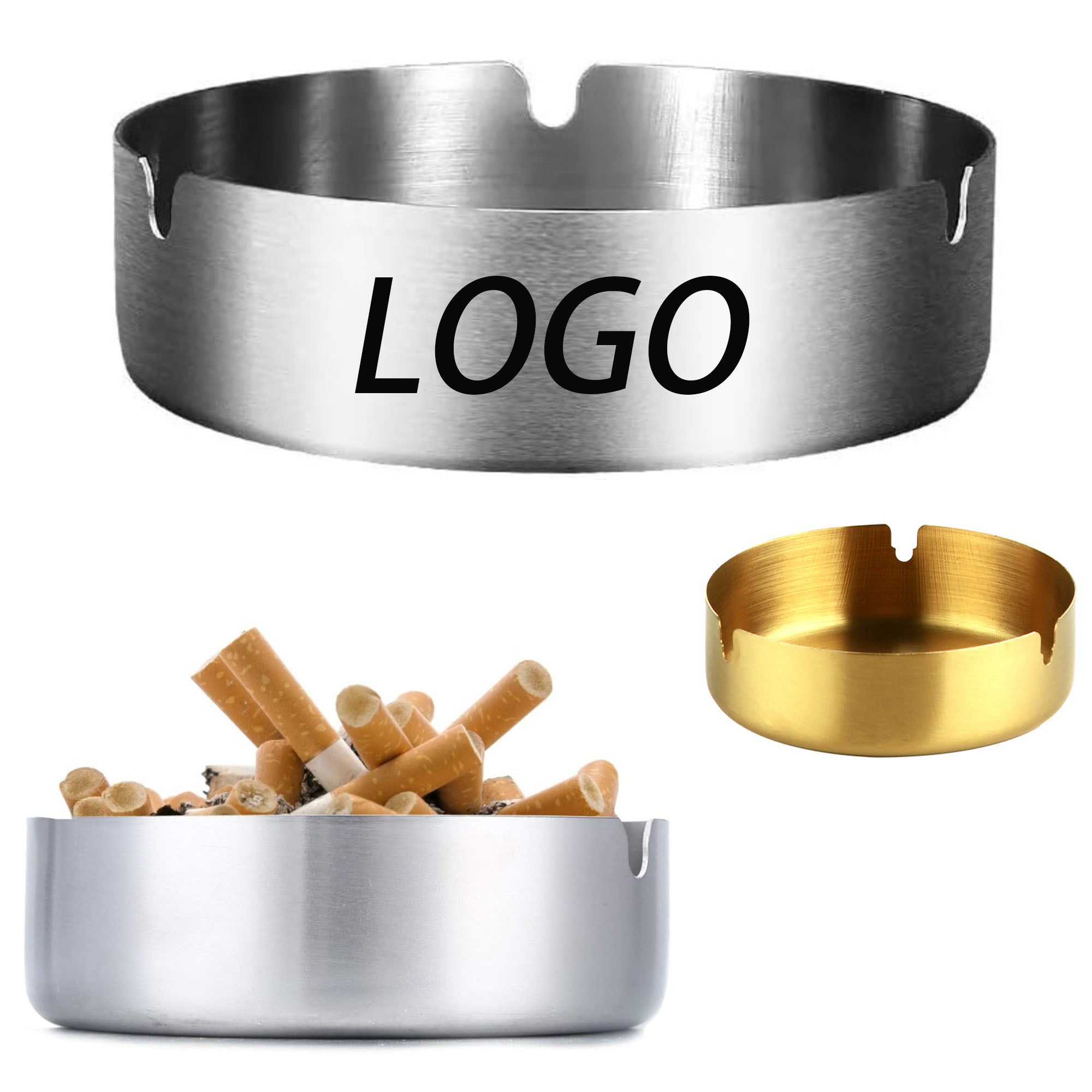 Cigar Ashtray Round Stainless Steel Ashtray For Tabletop