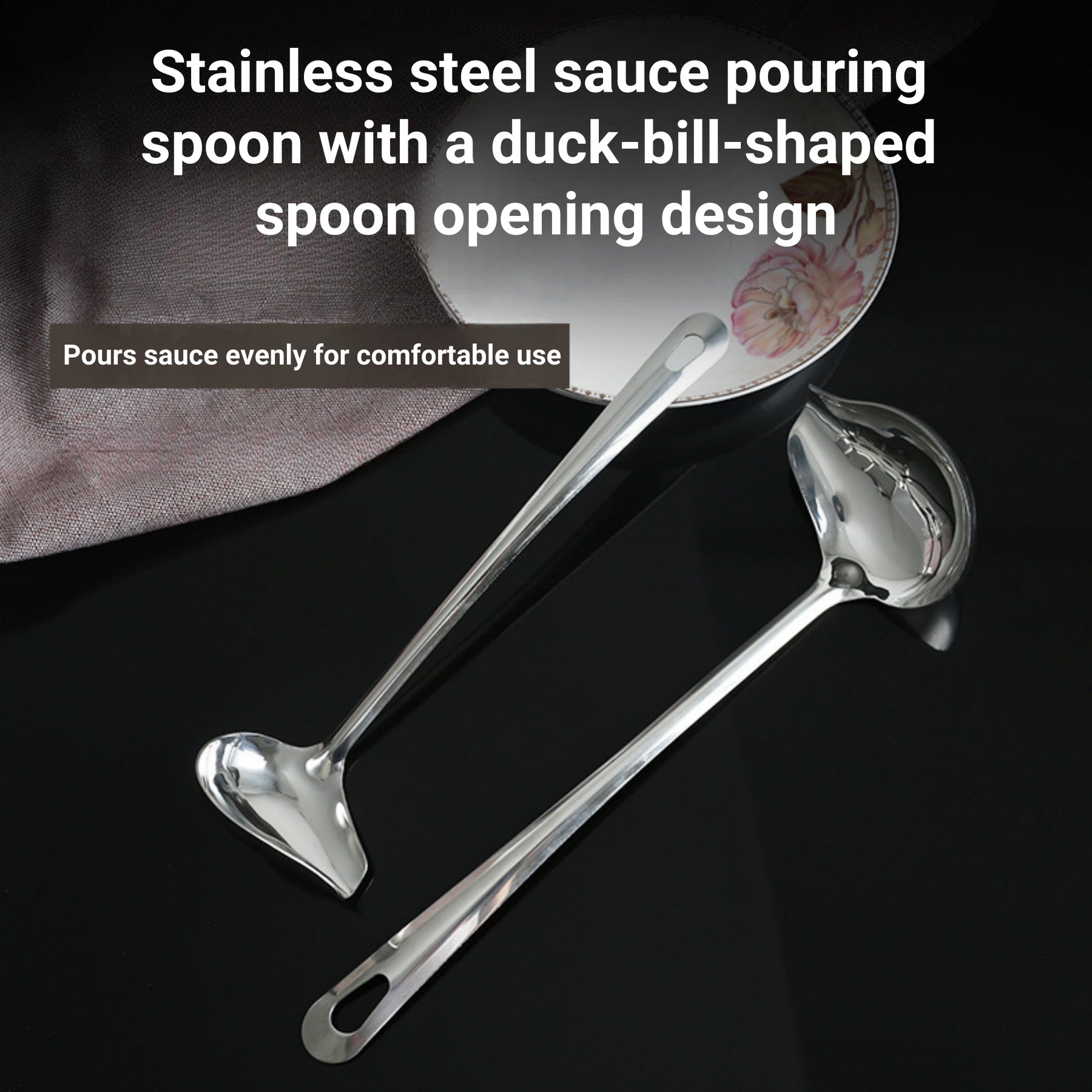 Stainless Steel Duck - Billed Sauce - Pouring Spoon