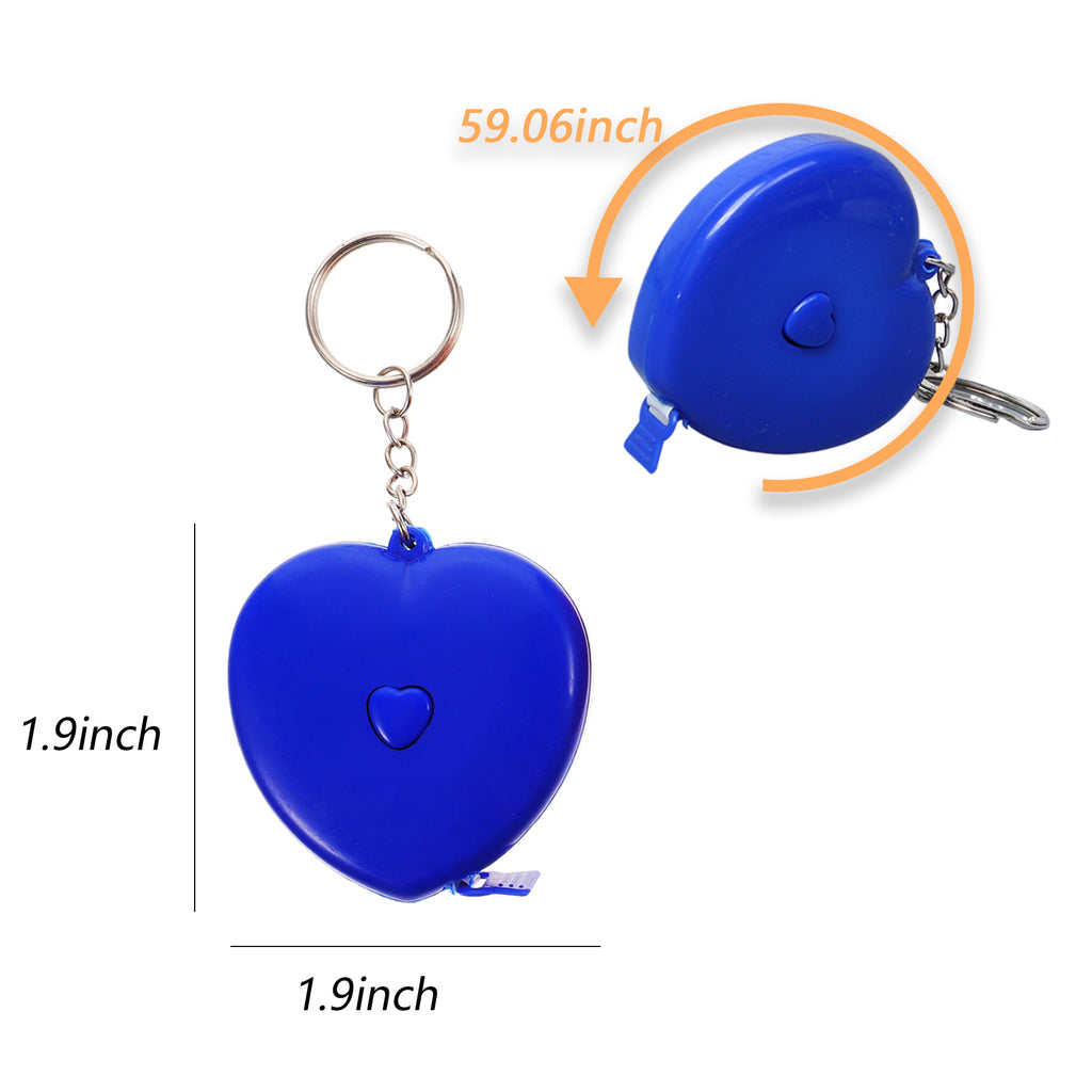 Heart Retractable Tape Measure Key Chain