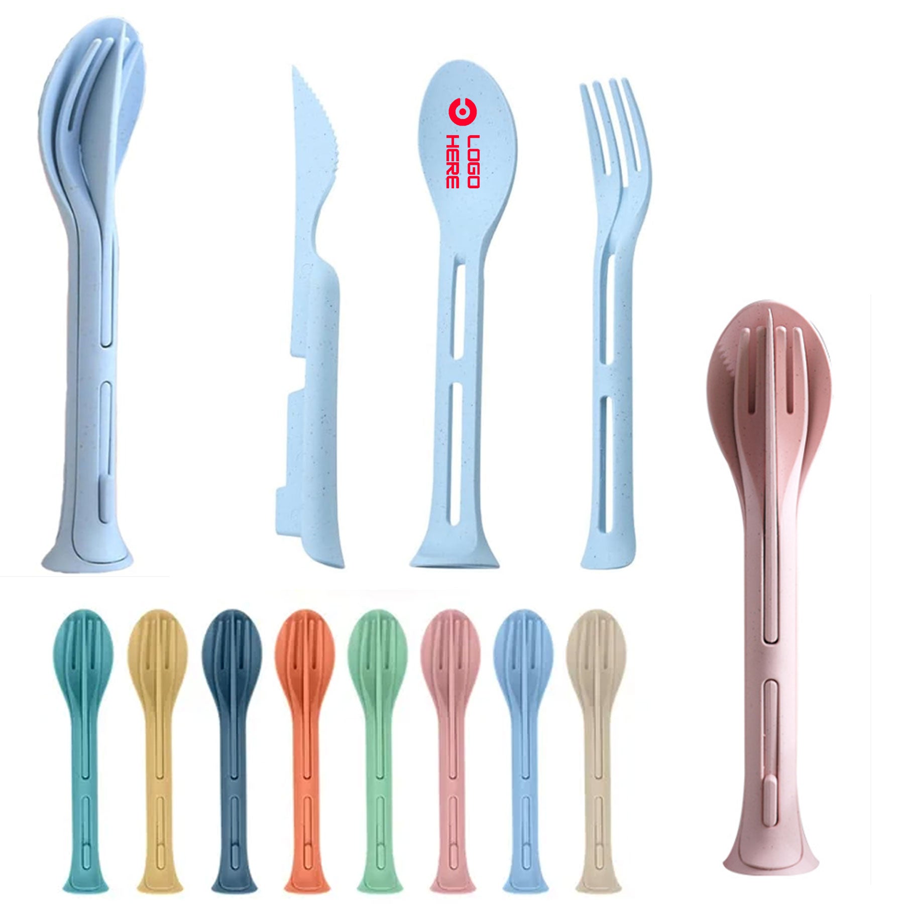 Wheat Straw 3 In 1 Portable Knife Fork and Spoon