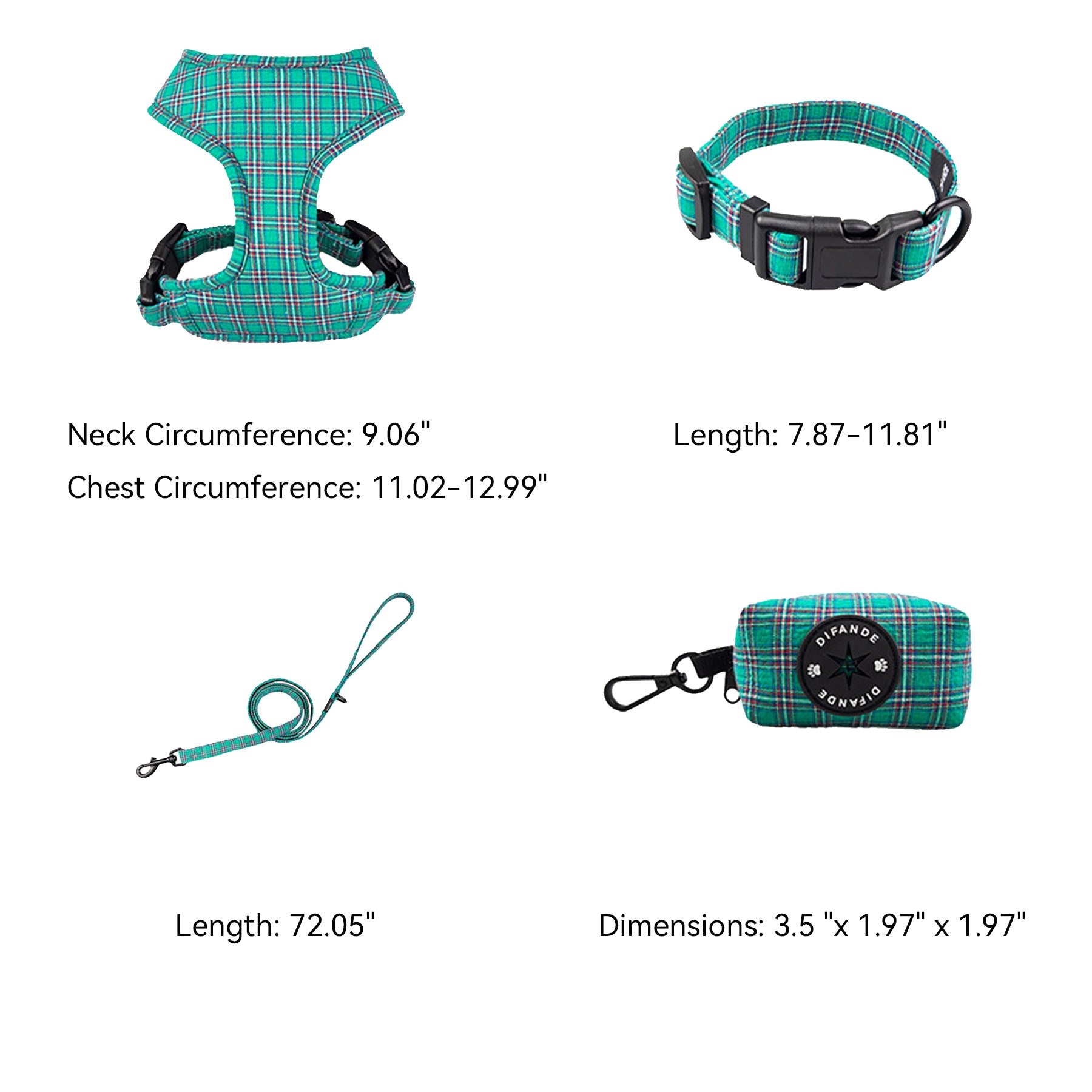 Pet Harness And Leash Collar Set