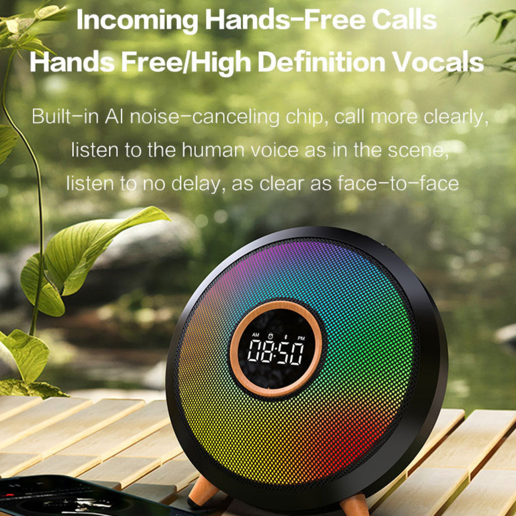 Bedside Bluetooth Clock Speaker With Color Changing Light