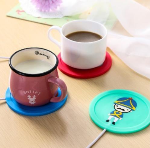 Hot Wholesale Cute Cartoon USB Heating Mat Mug Coffee Warmer Keep Temperature Silicone Pad Safely