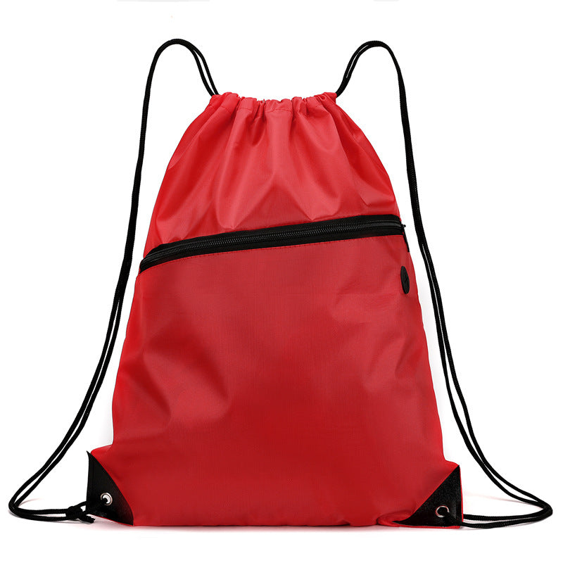 Drawstring Backpack With Zipper