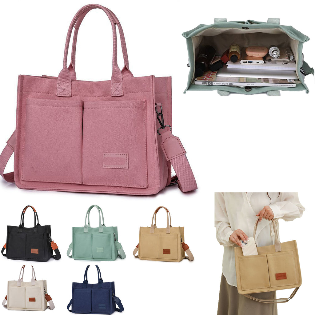 Women Multipurpose Canvas Tote Crossbody Laptop Bag