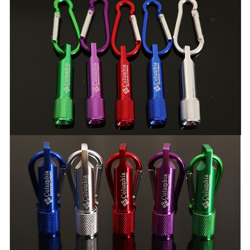 Aluminum Led Flashlight With Keychain Carabiners