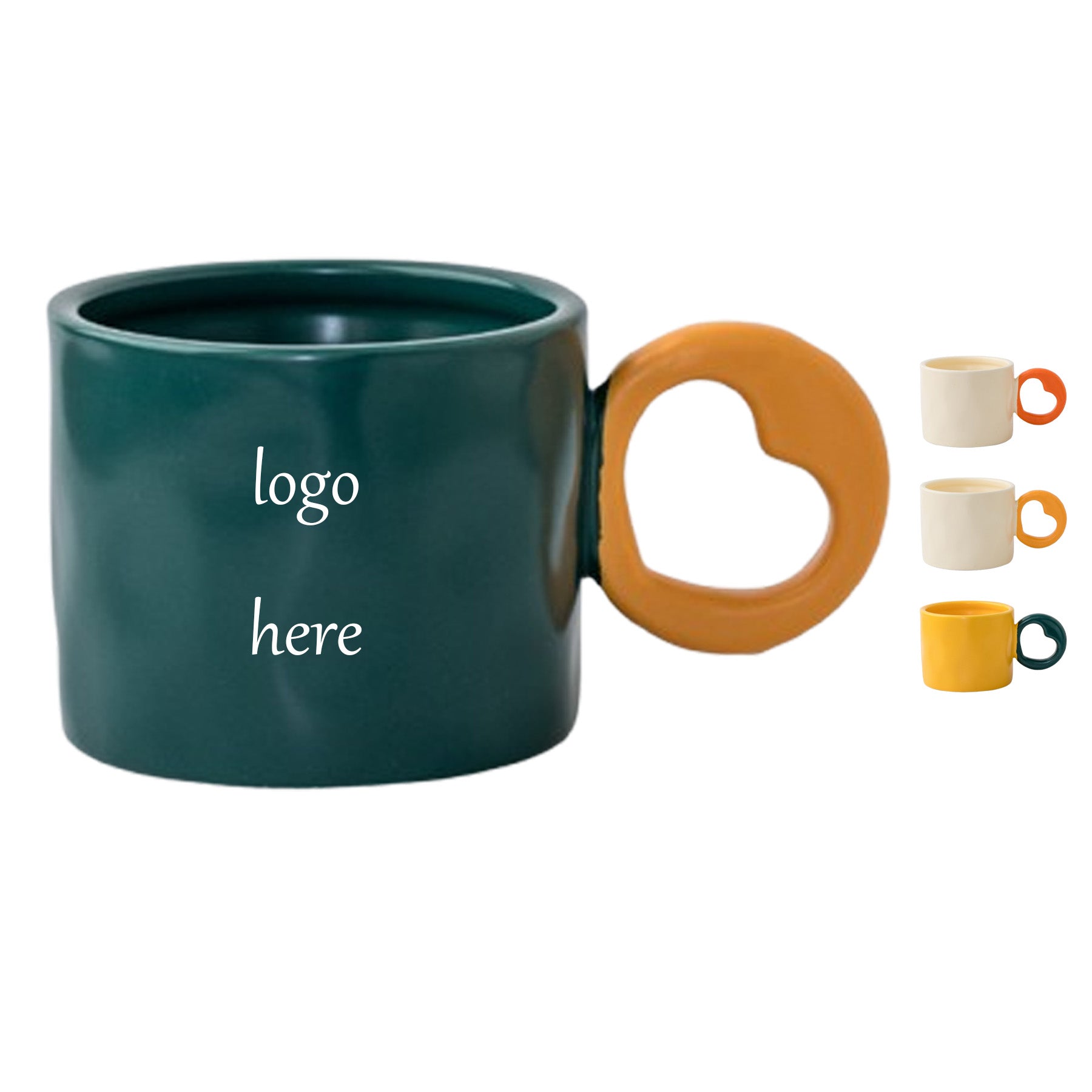 Ceramic Mug With Heart-shaped Handle