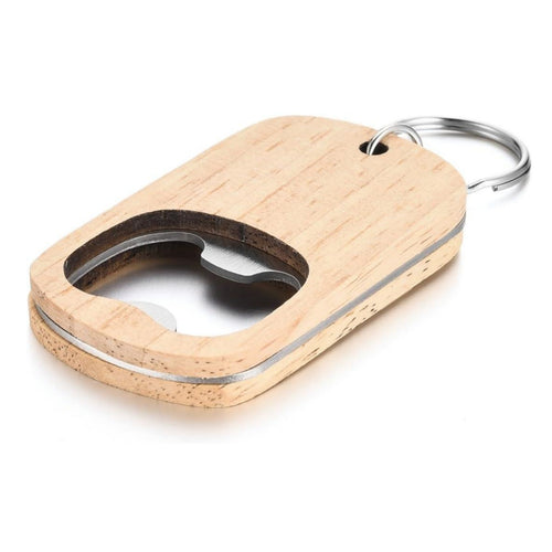 2 In 1 Custom Shape Wooden Key Pendant And Bottle Opener