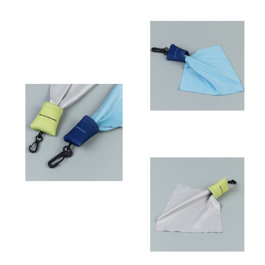 Microfiber Eyeglasses Cleaning Cloth in Pouch with Key Chain