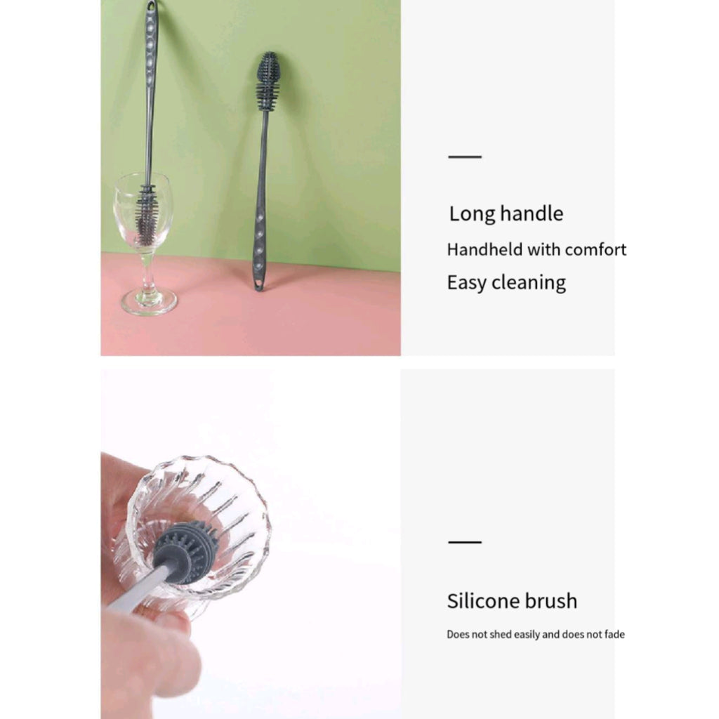 Silicone Long Handle Bottle Brush Cleans Corners