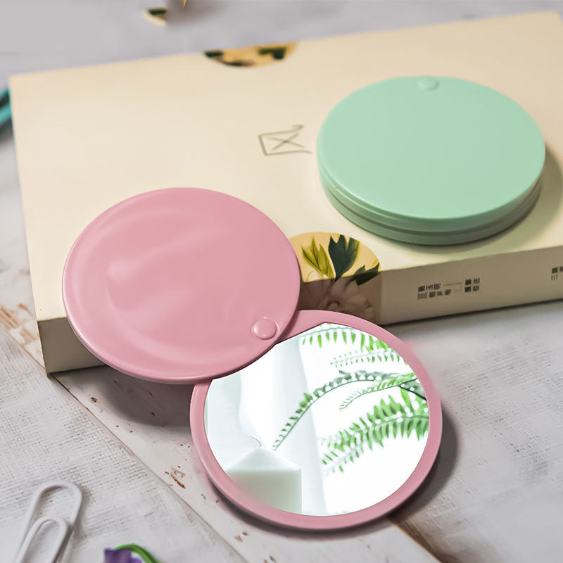 Round Compact Mirror With Sliding Cover