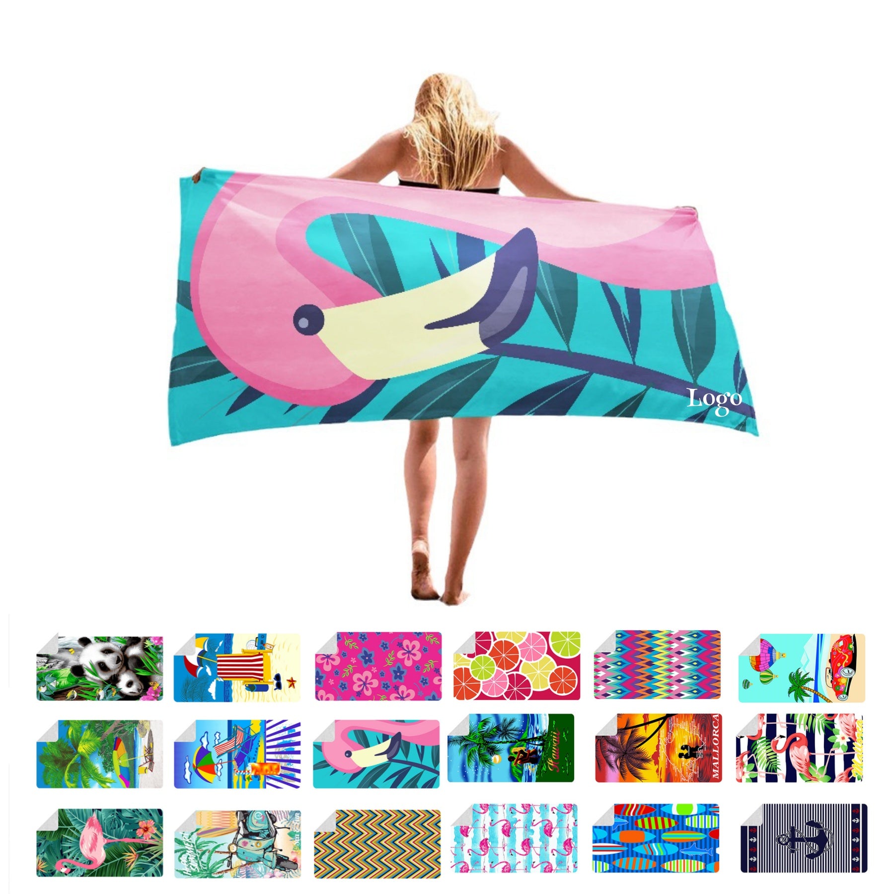 Microfiber Velour Beach Towel