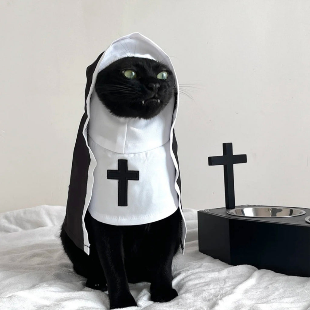 Funny Nun Pet Costume Cat Dog Small Medium Photo Cosplay