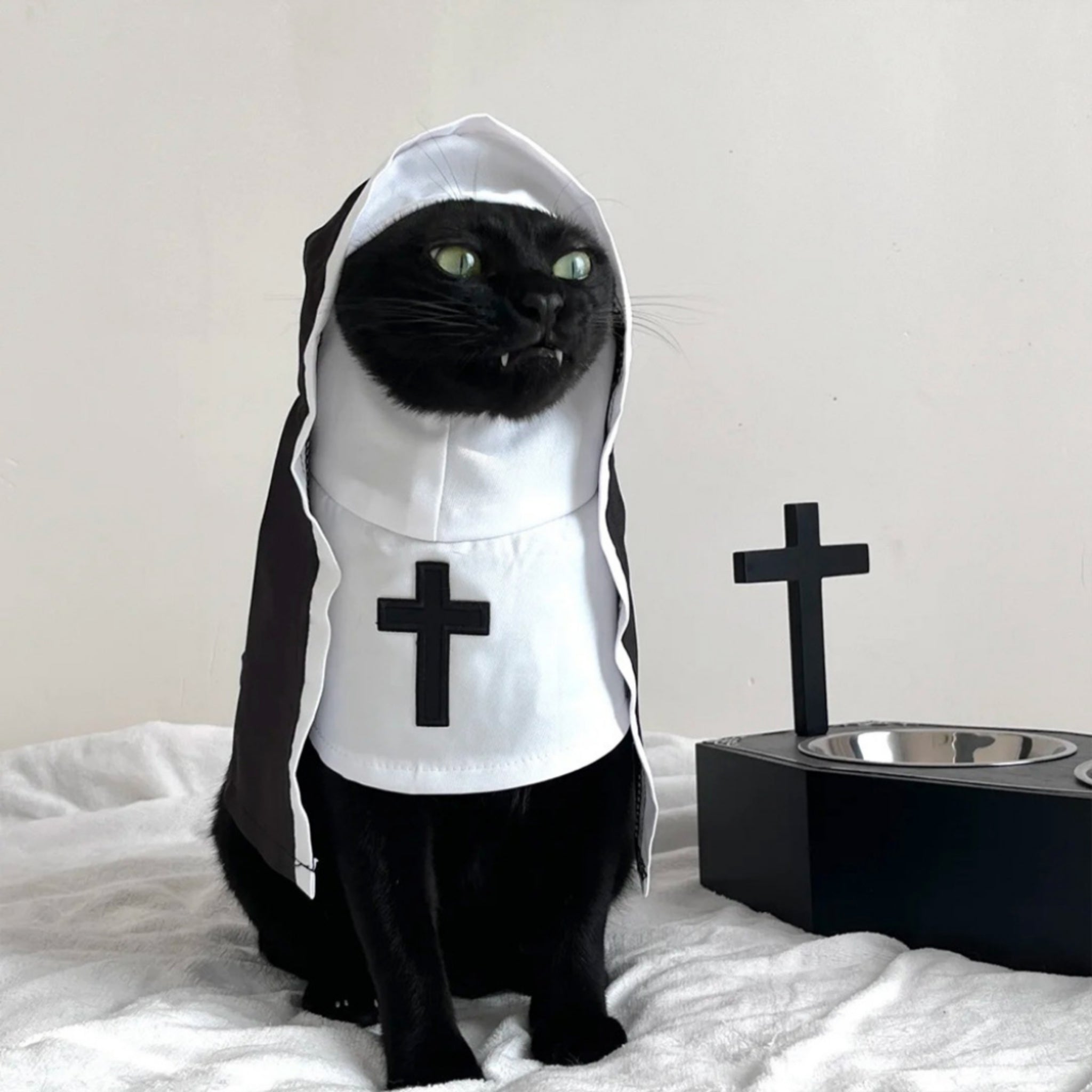 Funny Nun Pet Costume Cat Dog Small Medium Photo Cosplay