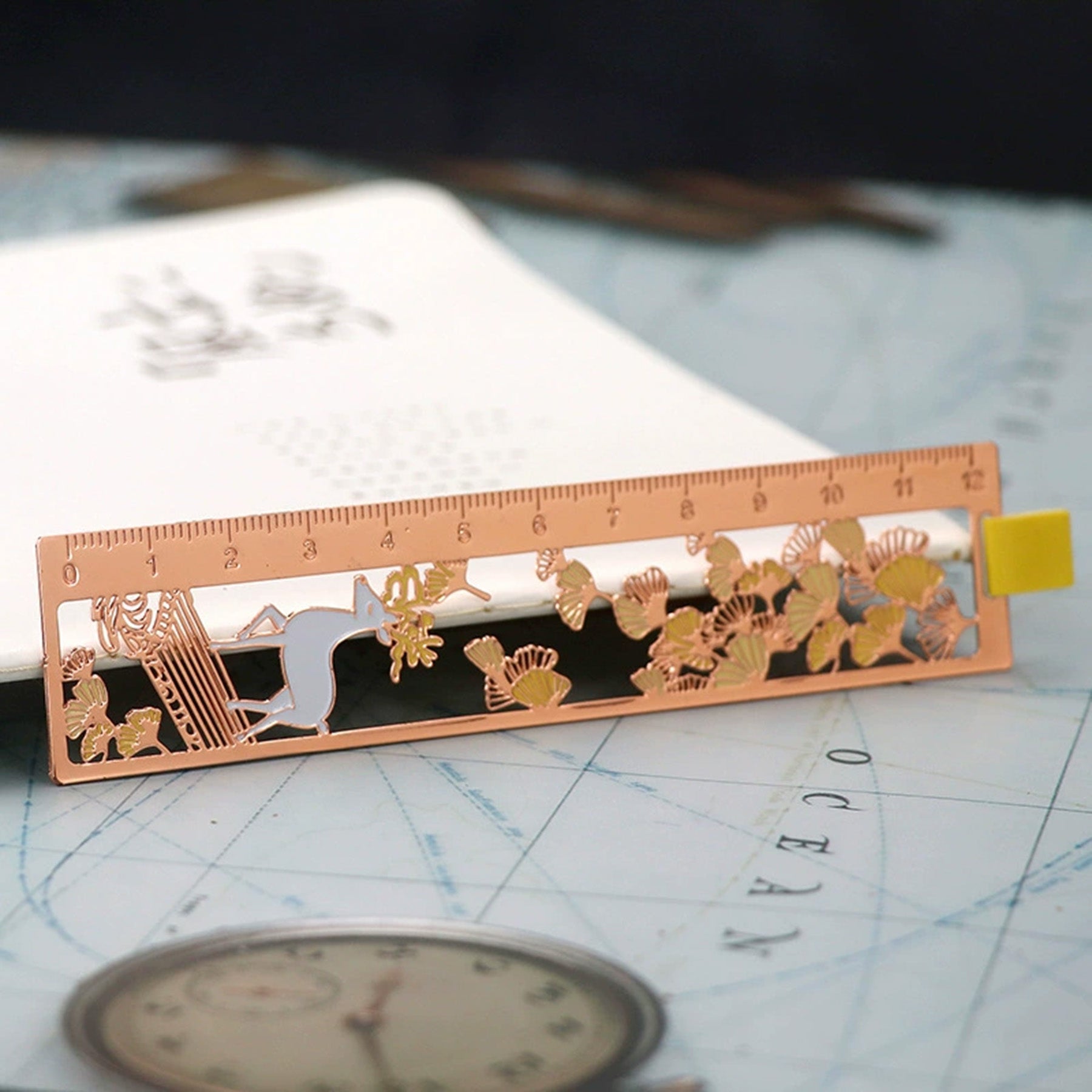 Painted Metal Ruler Bookmark